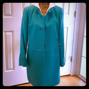 Teal green duster jacket